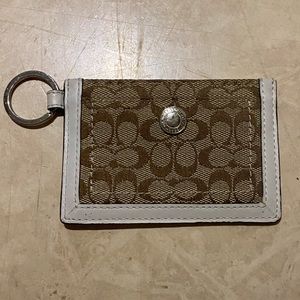 Coach, mini wallet ID case with key ring